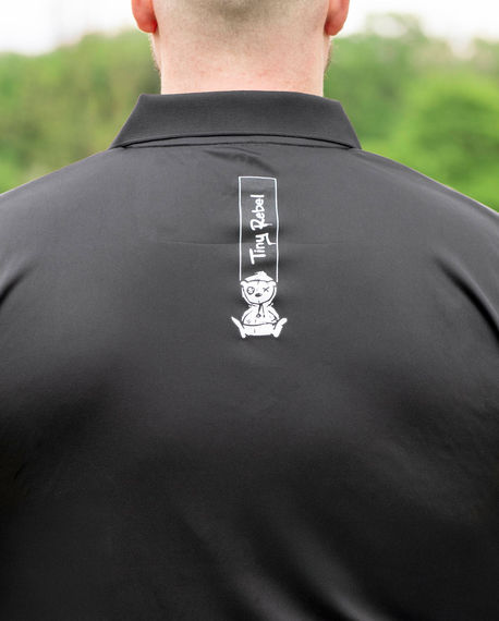Black Tiny Rebel Golf Clwb Polo