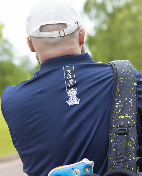 Navy Tiny Rebel Golf Clwb Polo